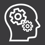 Head icon on grey 250x250