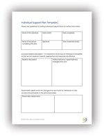 Individual Support Plans template